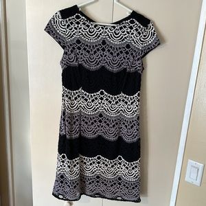 Studio One Black Dress with Lace Stitching